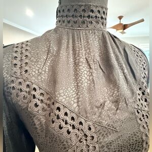 $450 NWT The Kooples Coffy Jacquard Mini Dress Black Lace Trim US 8 - 10, EU 3